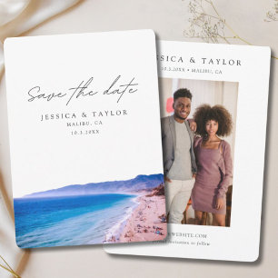 Invitation Mariage à Malibu Enregistrer la date de la plage d
