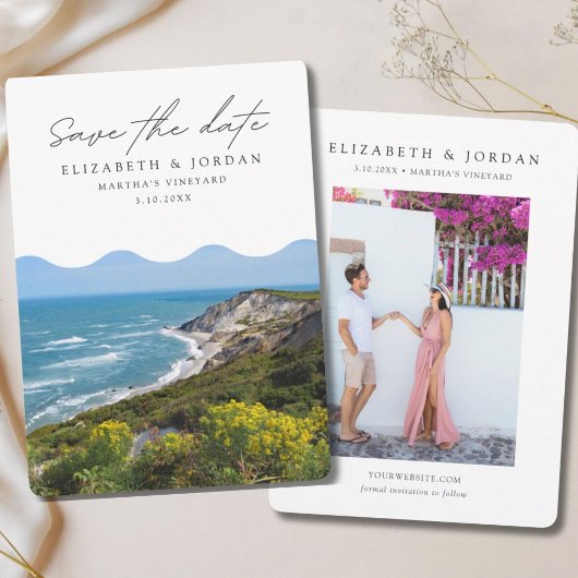 Invitation Mariage à Martha's Vineyard Photo Enregistrer la D