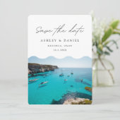 Invitation Mariage à Minorque en Espagne, Enregistrez la Date (Debout devant)