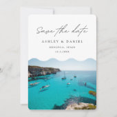 Invitation Mariage à Minorque en Espagne, Enregistrez la Date (Devant)