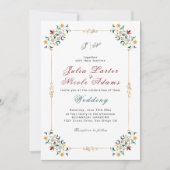 Invitation Mariage à motif classique complexe de géométrie vi (Devant)