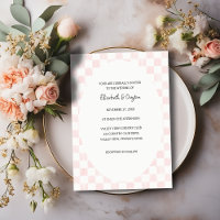 Mariage à motif damier rose peint