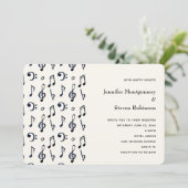 Invitation Mariage à motif de notes de musique mignonnes (Debout devant)