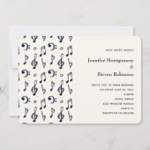 Invitation Mariage à motif de notes de musique mignonnes (Devant)