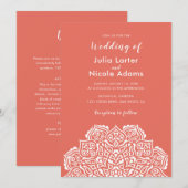 Invitation Mariage à motif mandala géométrique classique (Devant / Derrière)