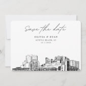 Invitation Mariage à Myrtle Beach Skyline Save the Date (Devant)