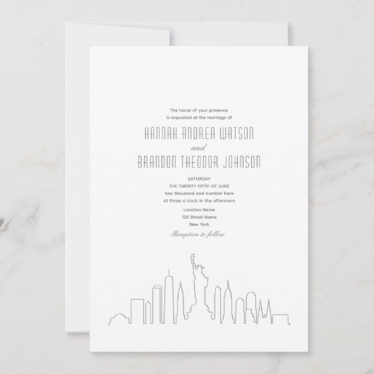 Invitation Mariage à New York (Devant)