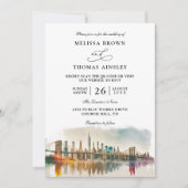 Invitation Mariage à New York Destination Moderne Budget Code (Devant)