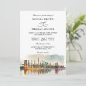 Invitation Mariage à New York Destination Moderne Budget Code (Debout devant)