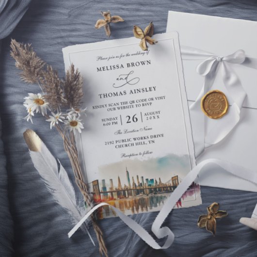 Invitation Mariage à New York Destination Moderne Budget Code