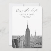 Invitation Mariage à New York Enregistrer la date Noir & Blan (Devant)