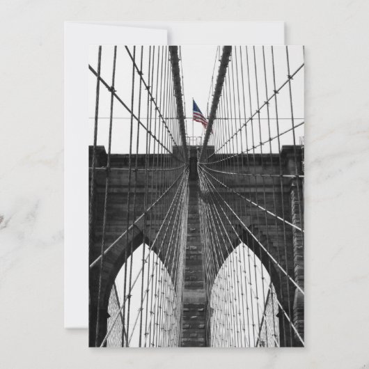 Invitation Mariage à New York NYC Pont de Brooklyn (Dos)