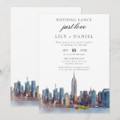 Invitation Mariage à New York Réception de Mariage en Fugue (Devant / Derrière)