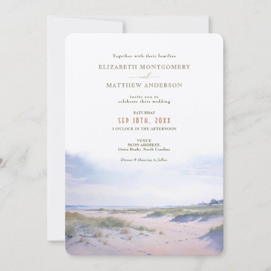 Invitation Mariage à Outer Banks NC (Devant)