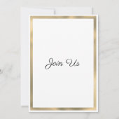 Invitation Mariage à paillettes de luxe blanc or (Dos)