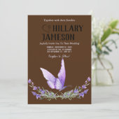 Invitation Mariage à papillon aquarelle (Debout devant)