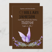 Invitation Mariage à papillon aquarelle (Devant / Derrière)