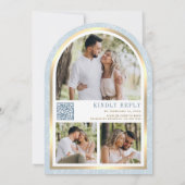 Invitation Mariage à papillon bleu floral doux (Dos)