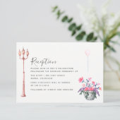 Invitation Mariage à Paris aquarelle fleurs sauvages Réceptio (Debout devant)