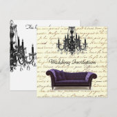 Invitation mariage à paris lustre vintage (Devant / Derrière)