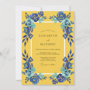 Invitation Mariage à Petale d'Azur Doré