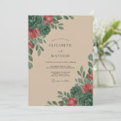 Invitation Mariage à pétale de rouille bronzée (Debout devant)
