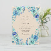 Invitation Mariage à Petale de Teinte Azur (Debout devant)