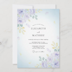 Invitation Mariage à Petale d'Or de Lilas