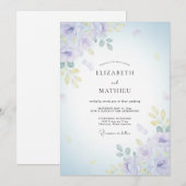 Invitation Mariage à Petale d'Or de Lilas (Devant / Derrière)