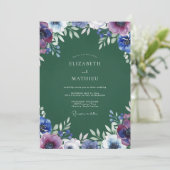 Invitation Mariage à pétale indigo pourpre (Debout devant)