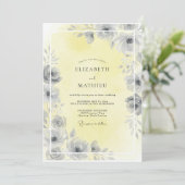 Invitation Mariage à Pétale Jaune Pâle (Debout devant)