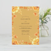 Invitation Mariage à pétale orange ambre (Debout devant)