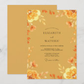 Invitation Mariage à pétale orange ambre (Devant / Derrière)