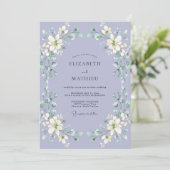 Invitation Mariage à pétales blancs de lilas (Debout devant)