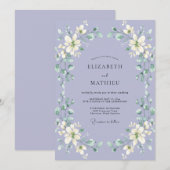 Invitation Mariage à pétales blancs de lilas (Devant / Derrière)