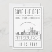 Invitation Mariage à Pittsburgh | Silhouette stylisée, Enregi (Devant)