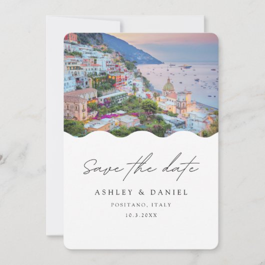 Invitation Mariage à Positano Italie Enregistrez la Date (Devant)