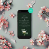 Invitation Mariage à prothé de Bouquet Floral d'hiver