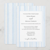 Invitation Mariage à rayures bleu clair et blanc (Devant / Derrière)