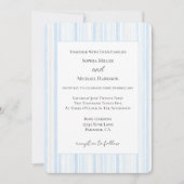 Invitation Mariage à rayures bleu clair et blanc (Devant)
