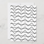Invitation Mariage à rayures Chevron noir et blanc (Dos)
