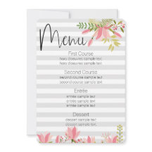 Mariage à rayures florales | Menu Thème Jardin Fêt