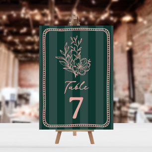 Invitation Mariage à rayures florales vertes