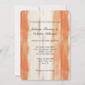 Invitation Mariage à rayures orange pêche crème (Devant)