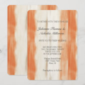 Invitation Mariage à rayures orange pêche crème (Devant / Derrière)