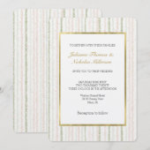 Invitation Mariage à rayures rose vert rose (Devant / Derrière)
