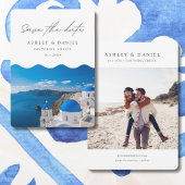 Invitation Mariage à Santorin Grèce Enregistrez la Date