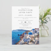 Invitation Mariage à Santorin Grèce Happily Ever After (Debout devant)