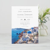 Invitation Mariage à Santorin Grèce Tout En Un (Debout devant)