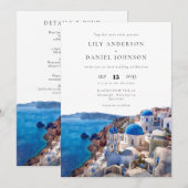 Invitation Mariage à Santorin Grèce Tout En Un (Devant / Derrière)
